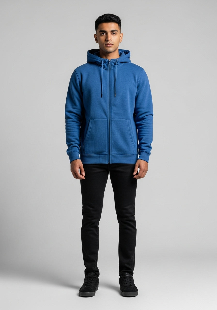 Dark Blue Zipper Hoodie