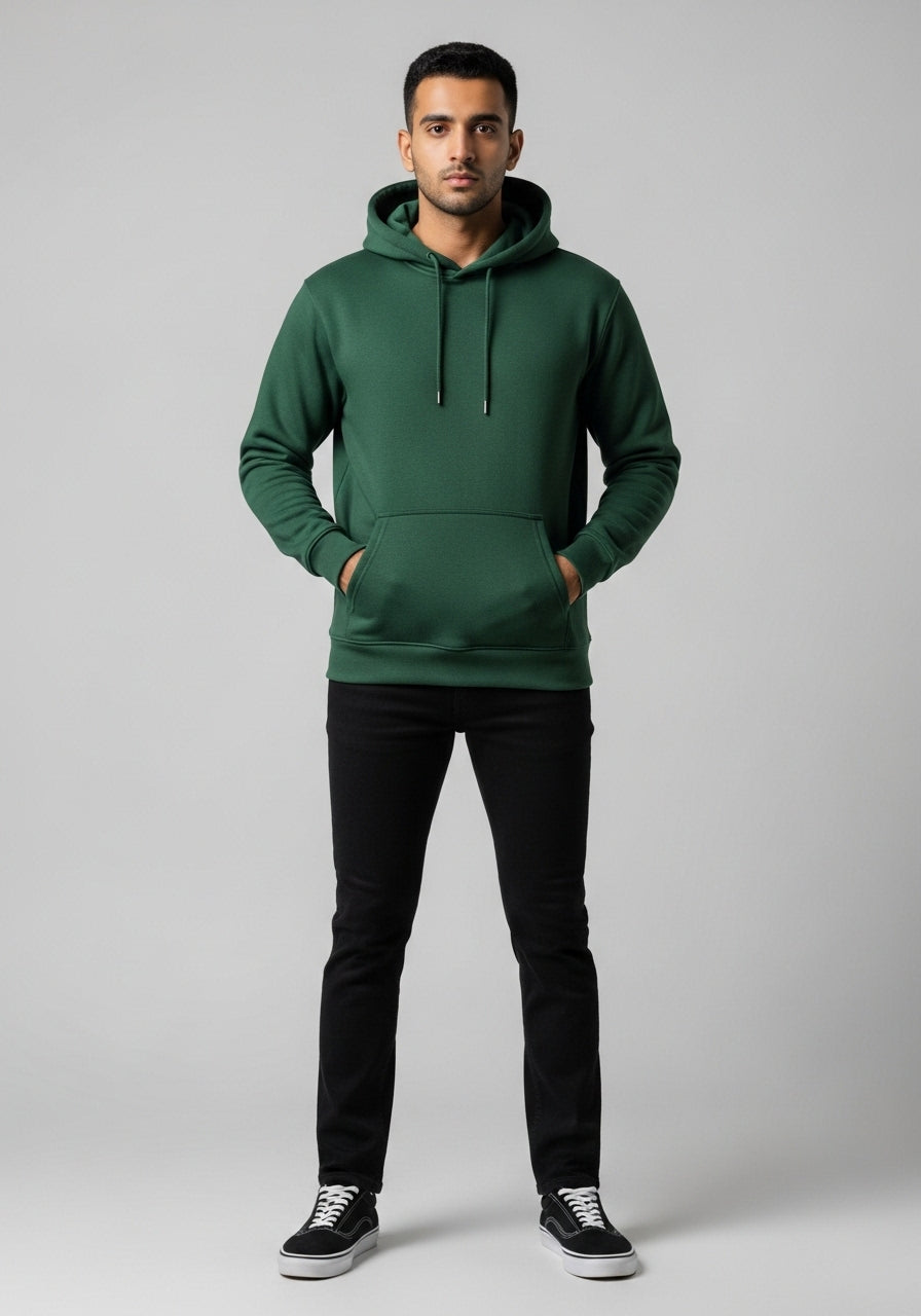 Fleece Olive Green Hoodie