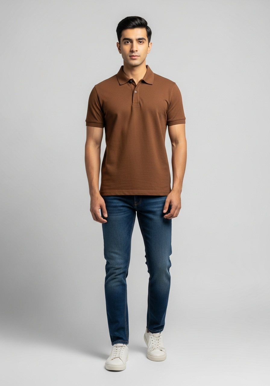 Half Sleeve Brown Polo T-Shirts