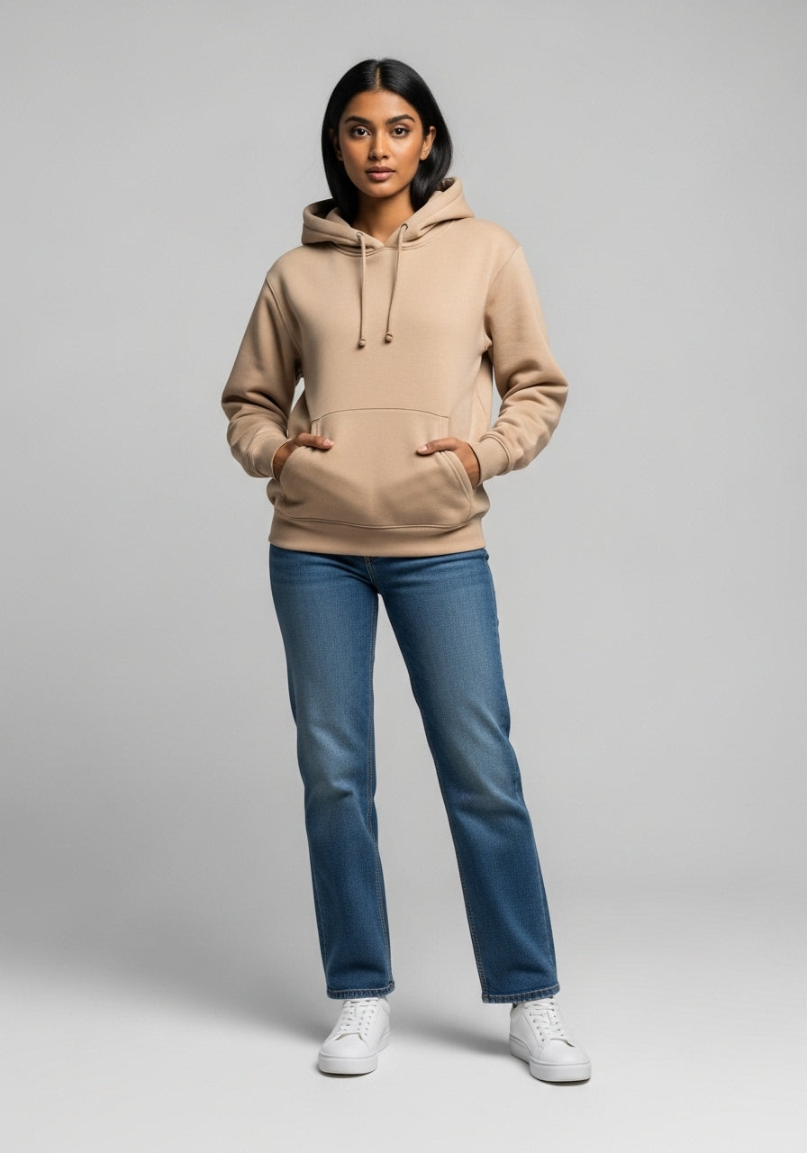 Fleece Beige Hoodie