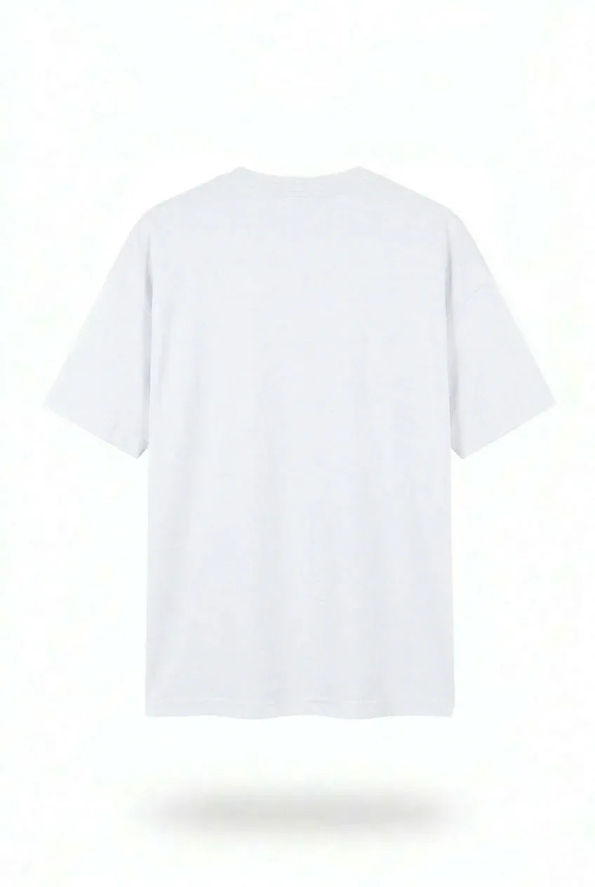Stylish white drop shoulder t shirt oversized fit fashion