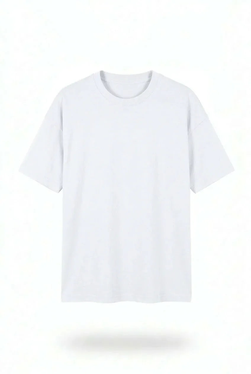 Stylish white drop shoulder t shirt oversized fit fashion