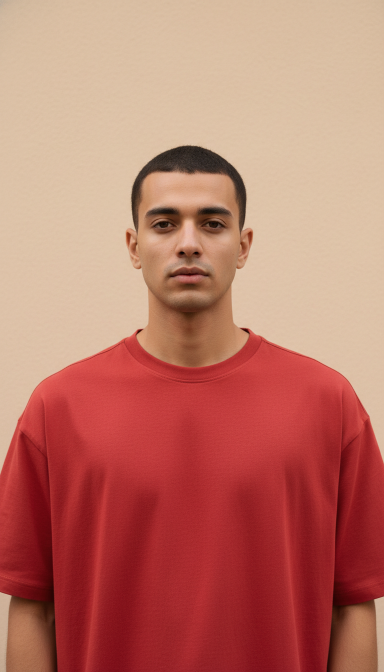 Drop Shoulders Oversized Red T-Shirts