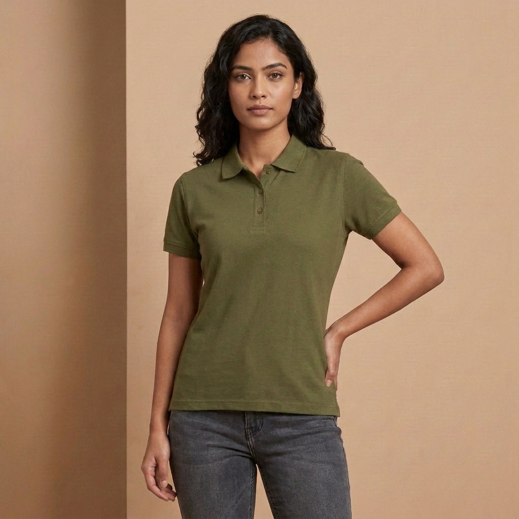 Half Sleeve Olive Green Polo T-Shirt | Classic Polo Shirt for Men & Women