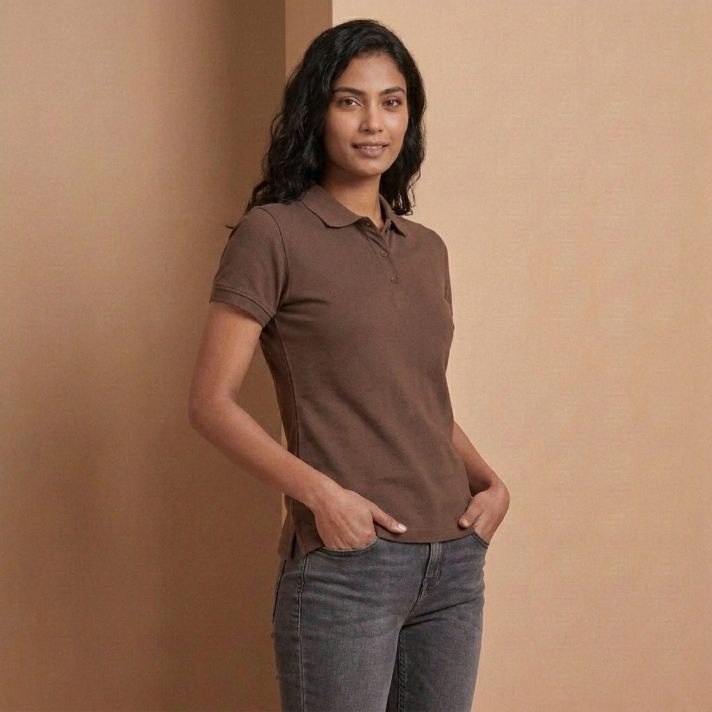 Half Sleeve Brown Polo T-Shirt | Classic Polo Shirt for Men & Women
