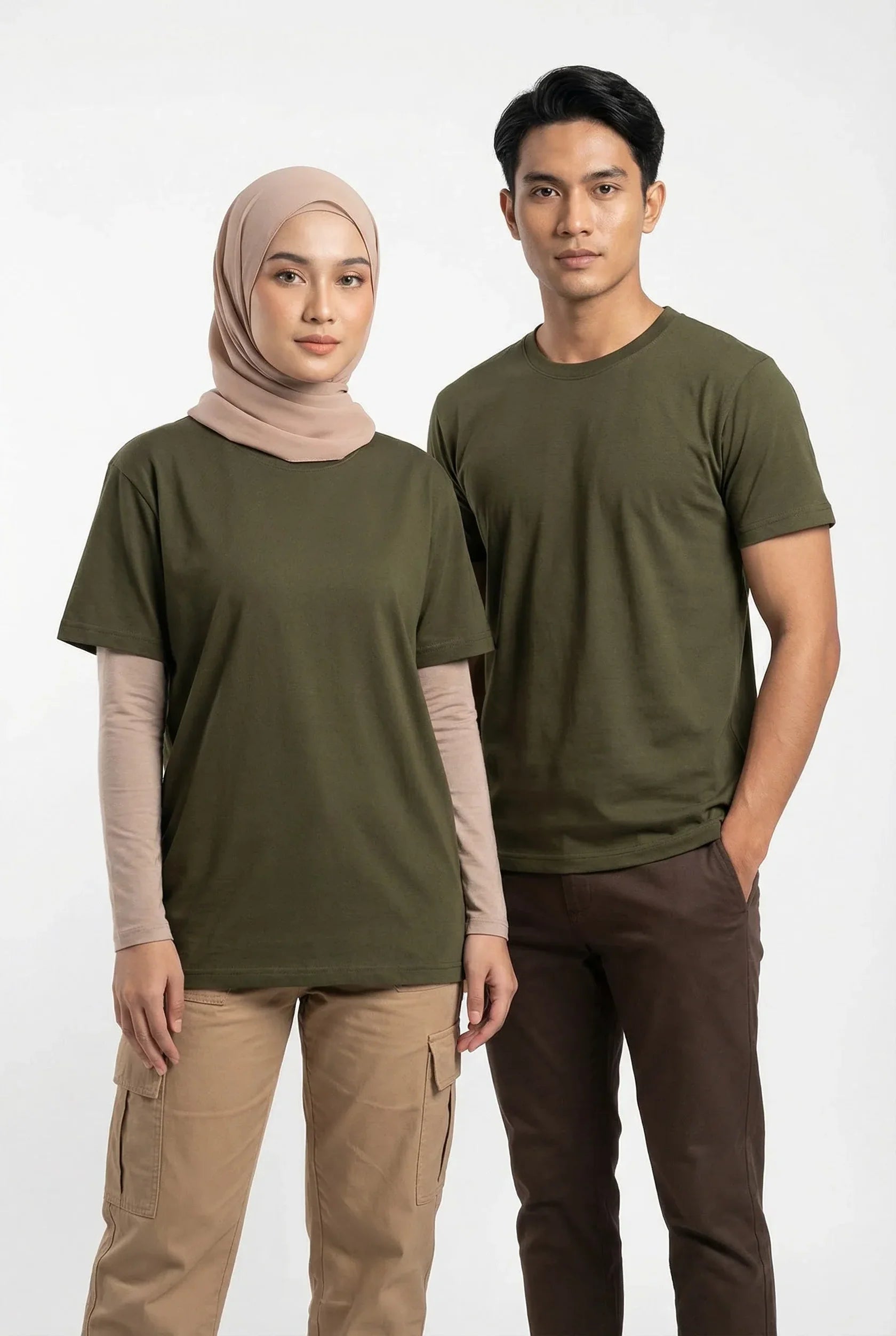 Classic army green premium cotton T-shirt