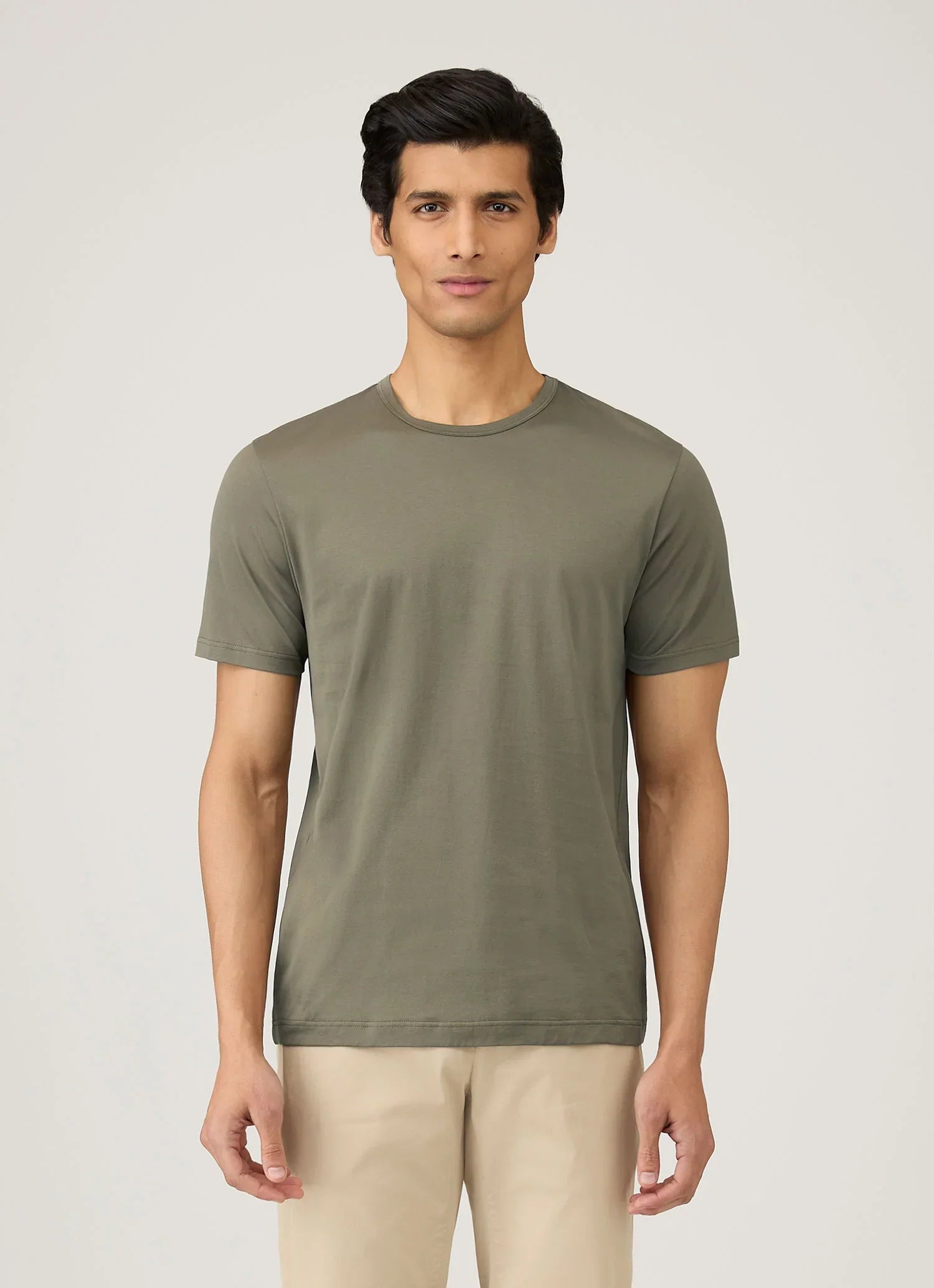 Classic light grey premium cotton T-shirt