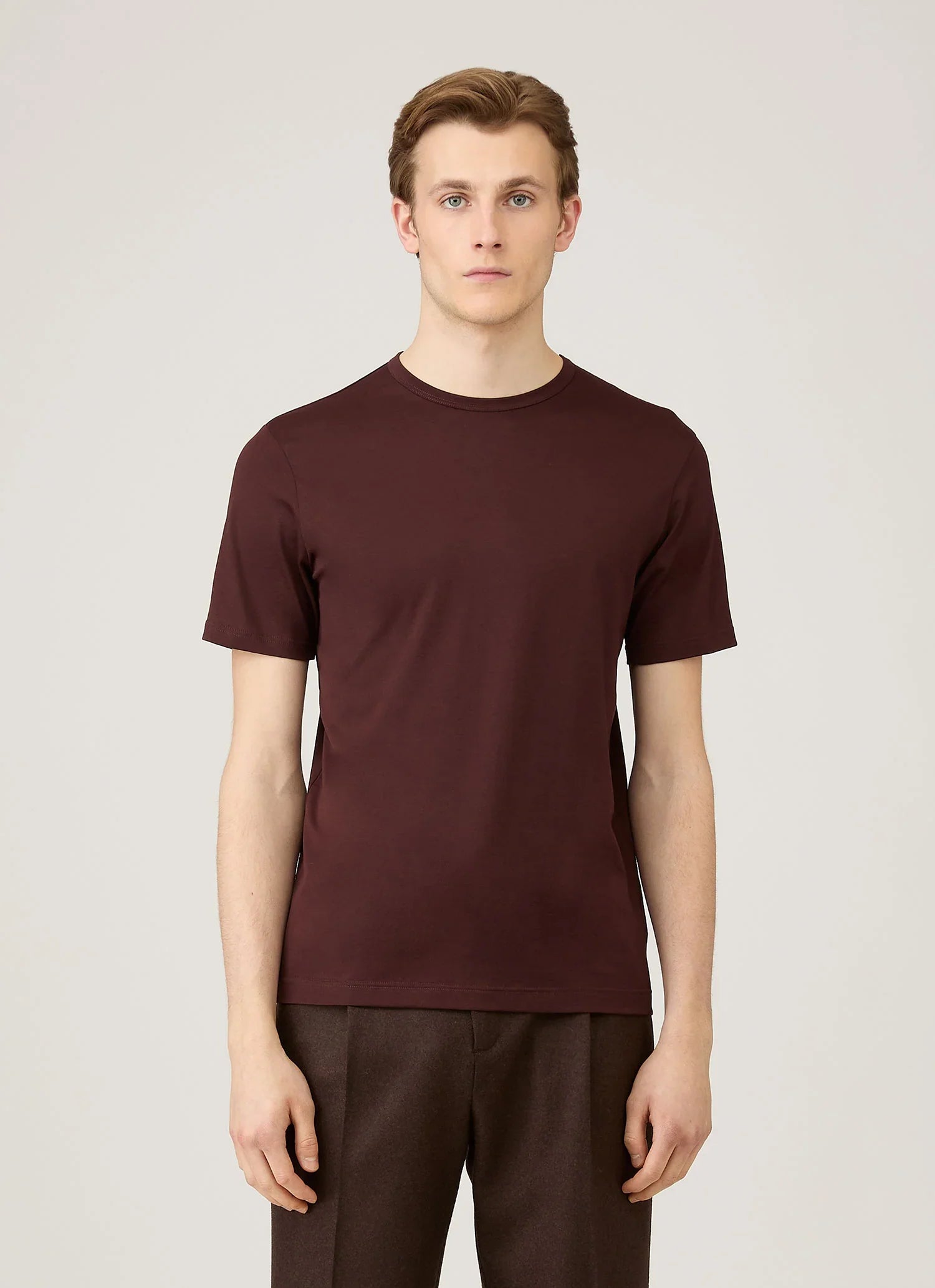 Classic maroon premium cotton T-shirt