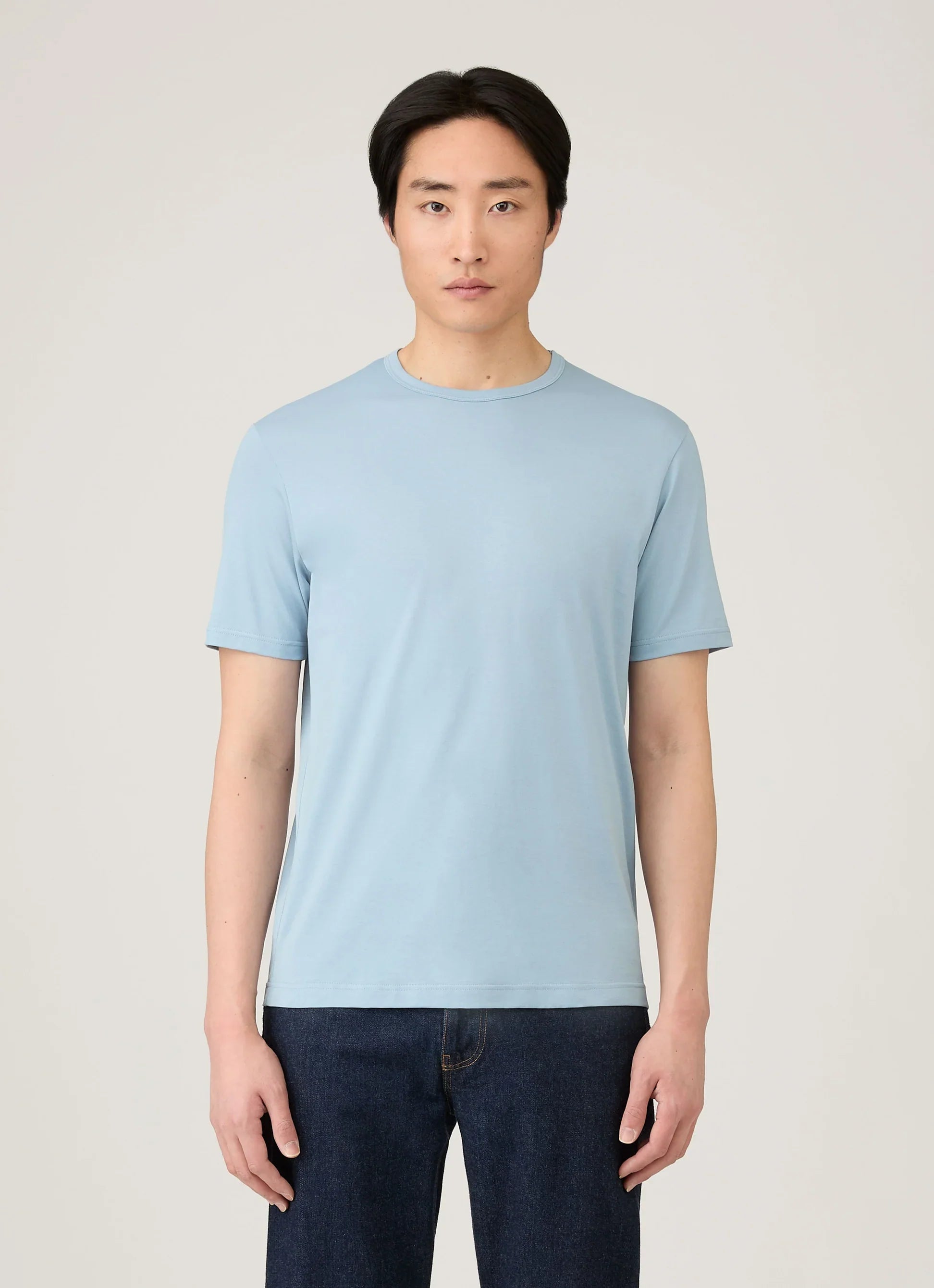 Classic sky blue premium cotton T-shirt