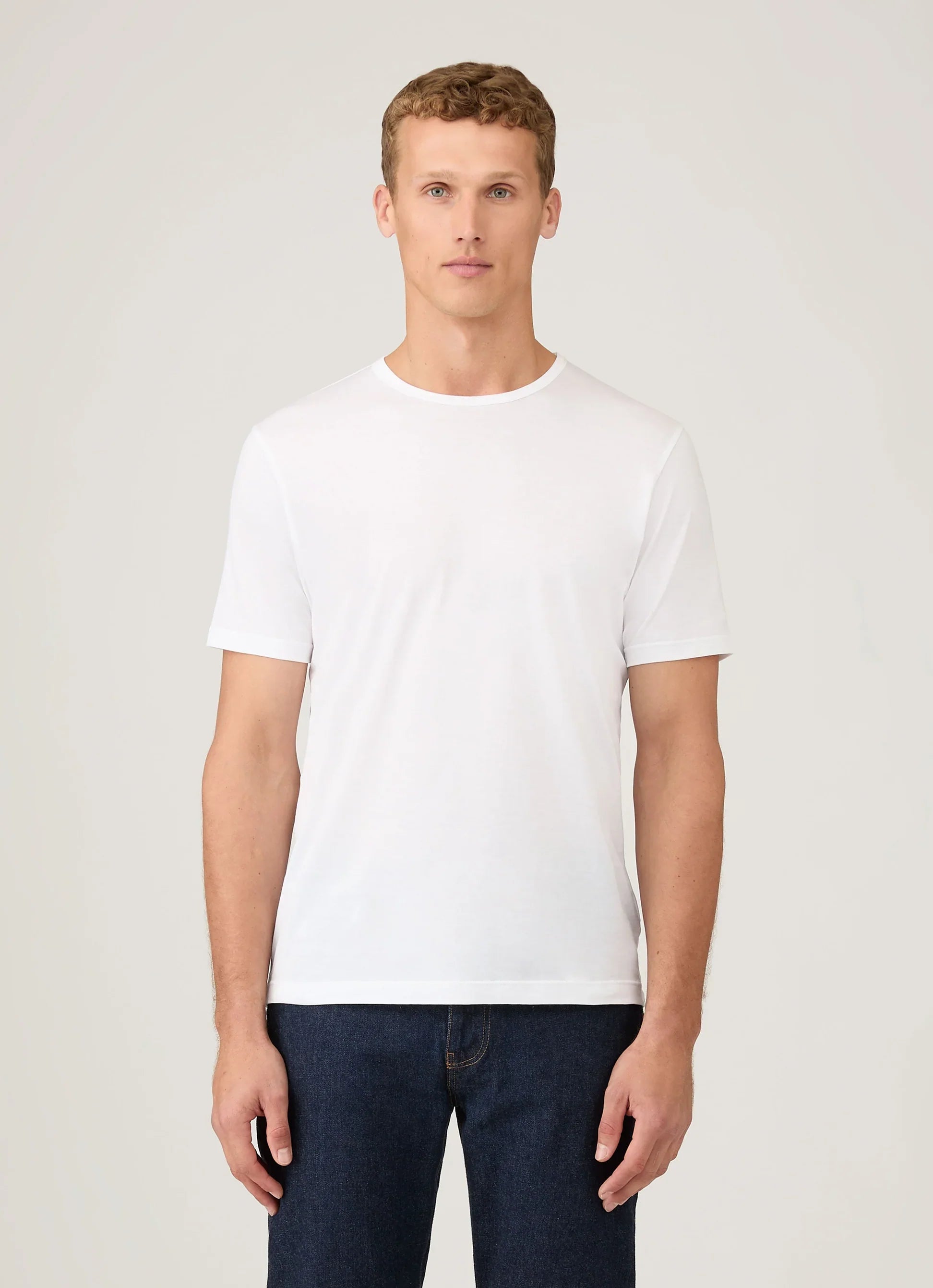 Classic white premium cotton T-shirt