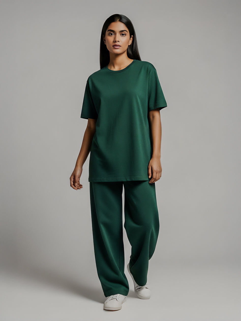 Drop Shoulders Oversized Green T-Shirts
