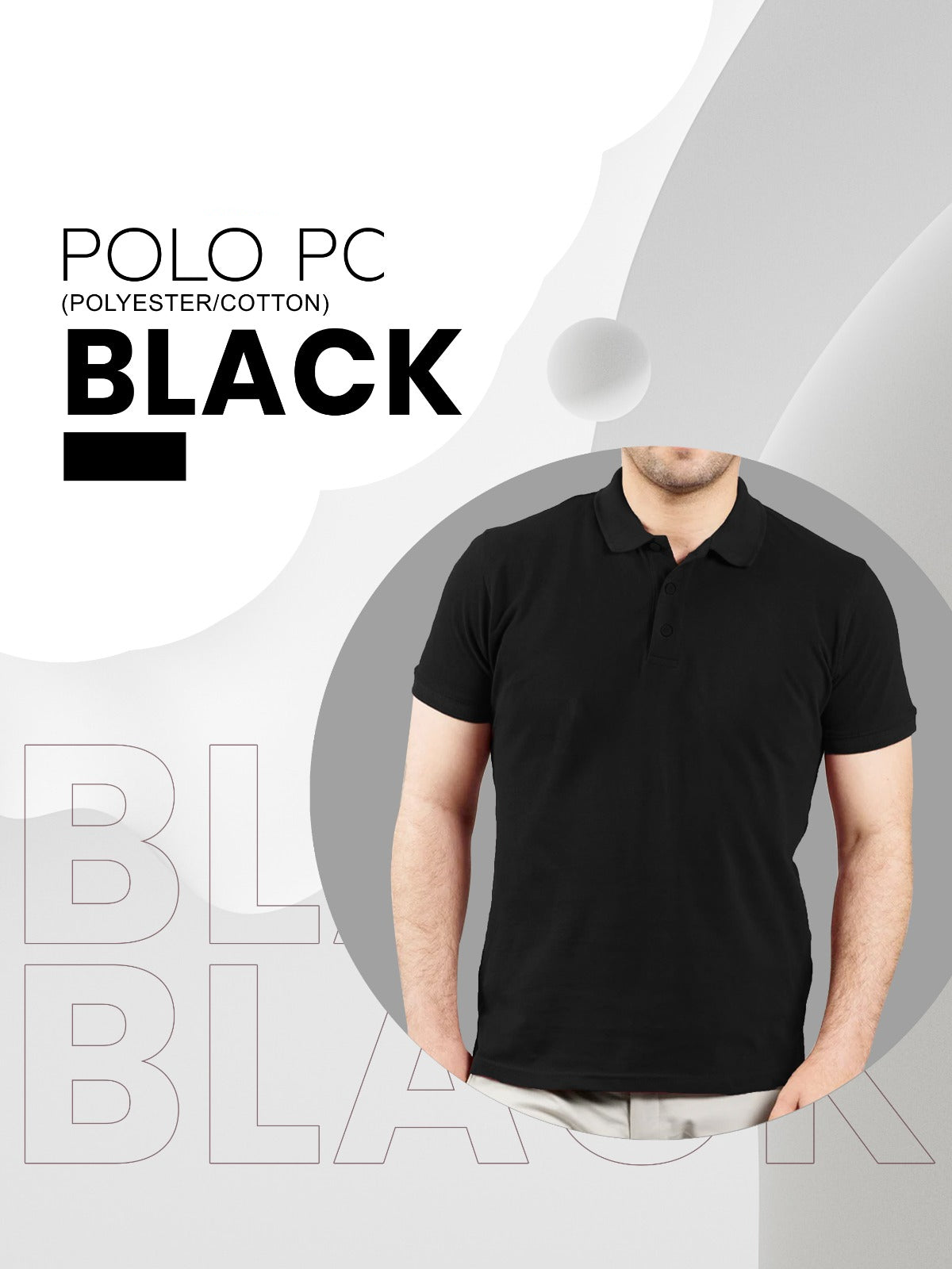 Half Sleeve Black Polo T-Shirt