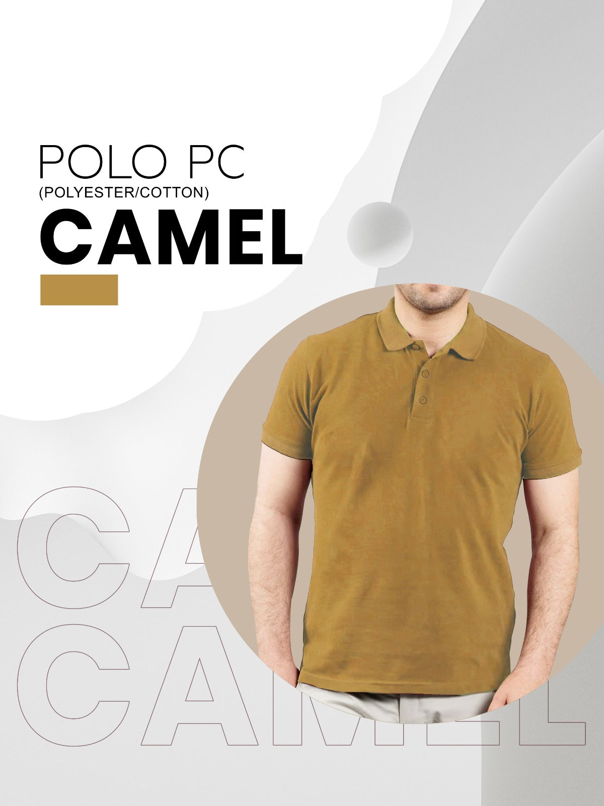 Half Sleeve Camel Polo T-Shirt