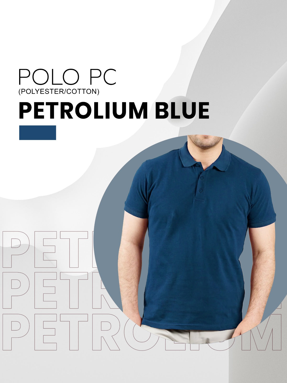 Half Sleeve Petrolium Blue Polo T-Shirt