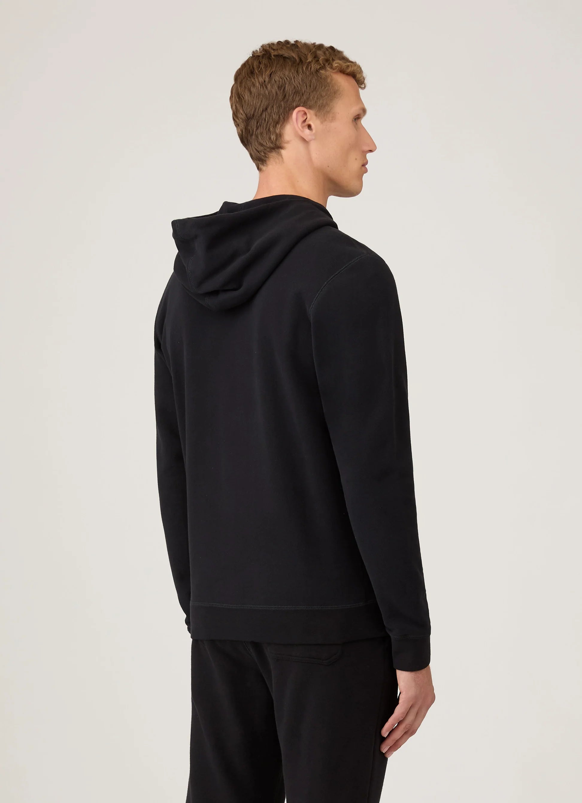 Loopback Zip Black Hoodie