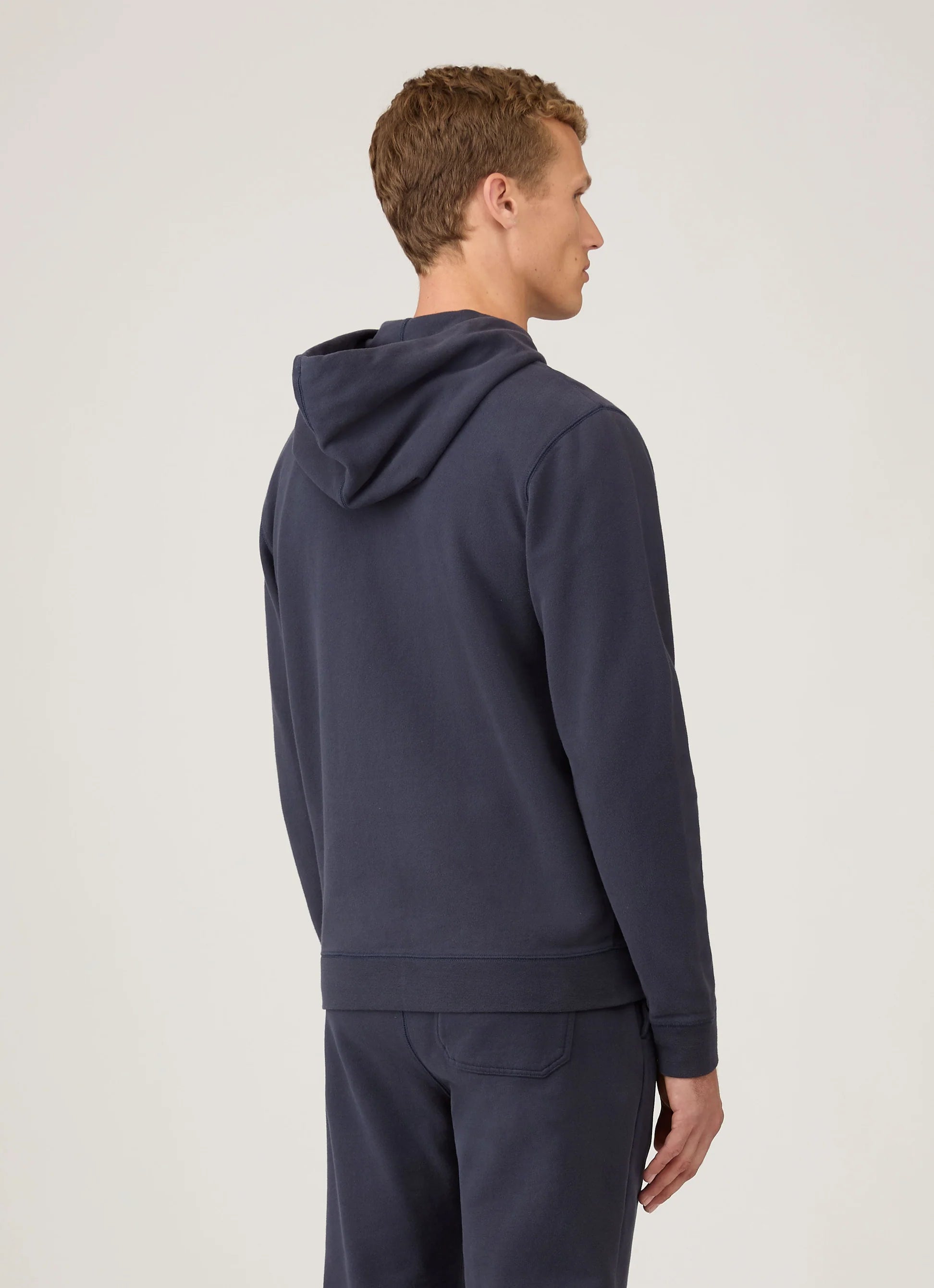 Loopback Zip Navy Hoodie