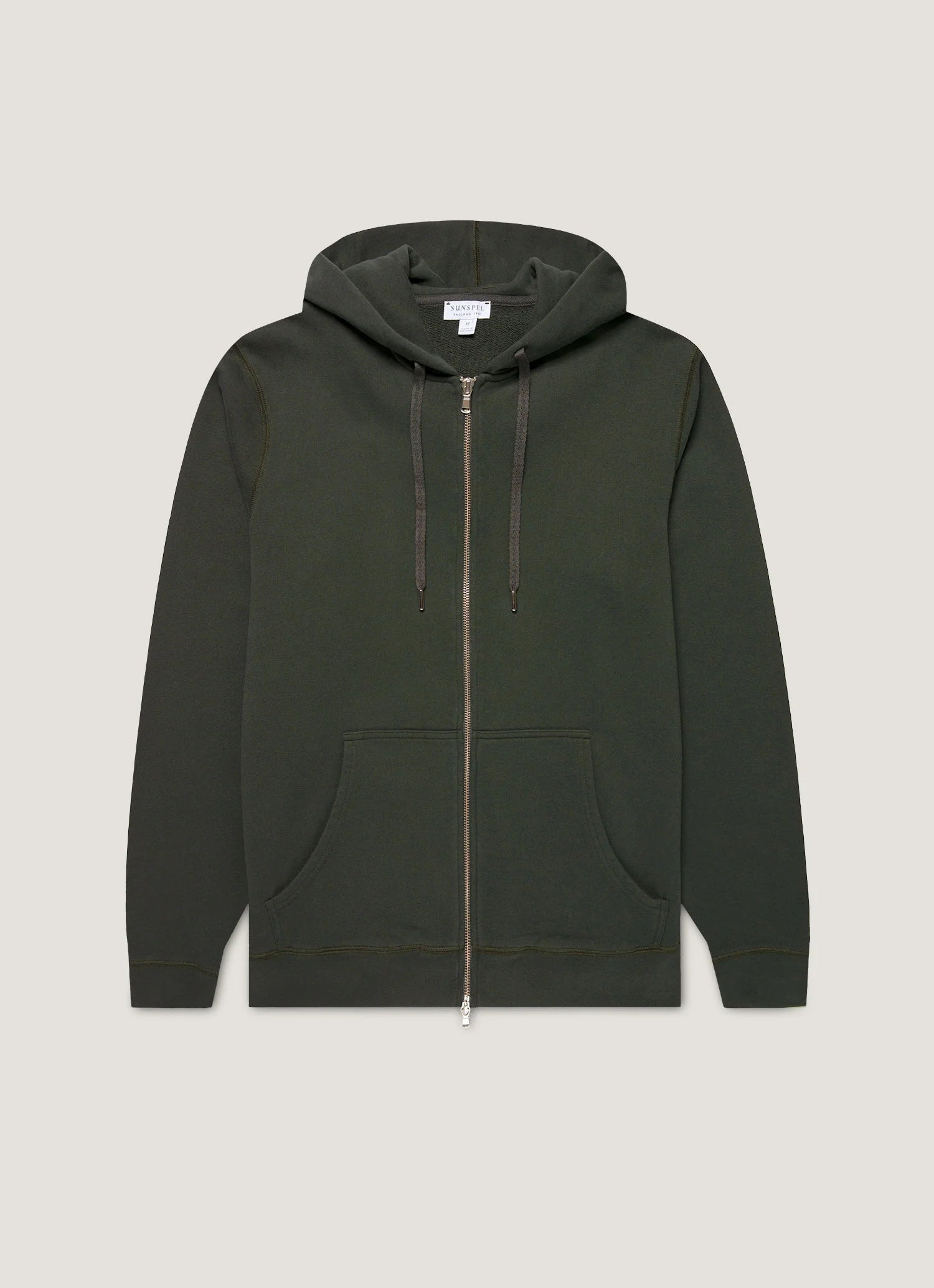 Loopback Zip Dark Green Hoodie