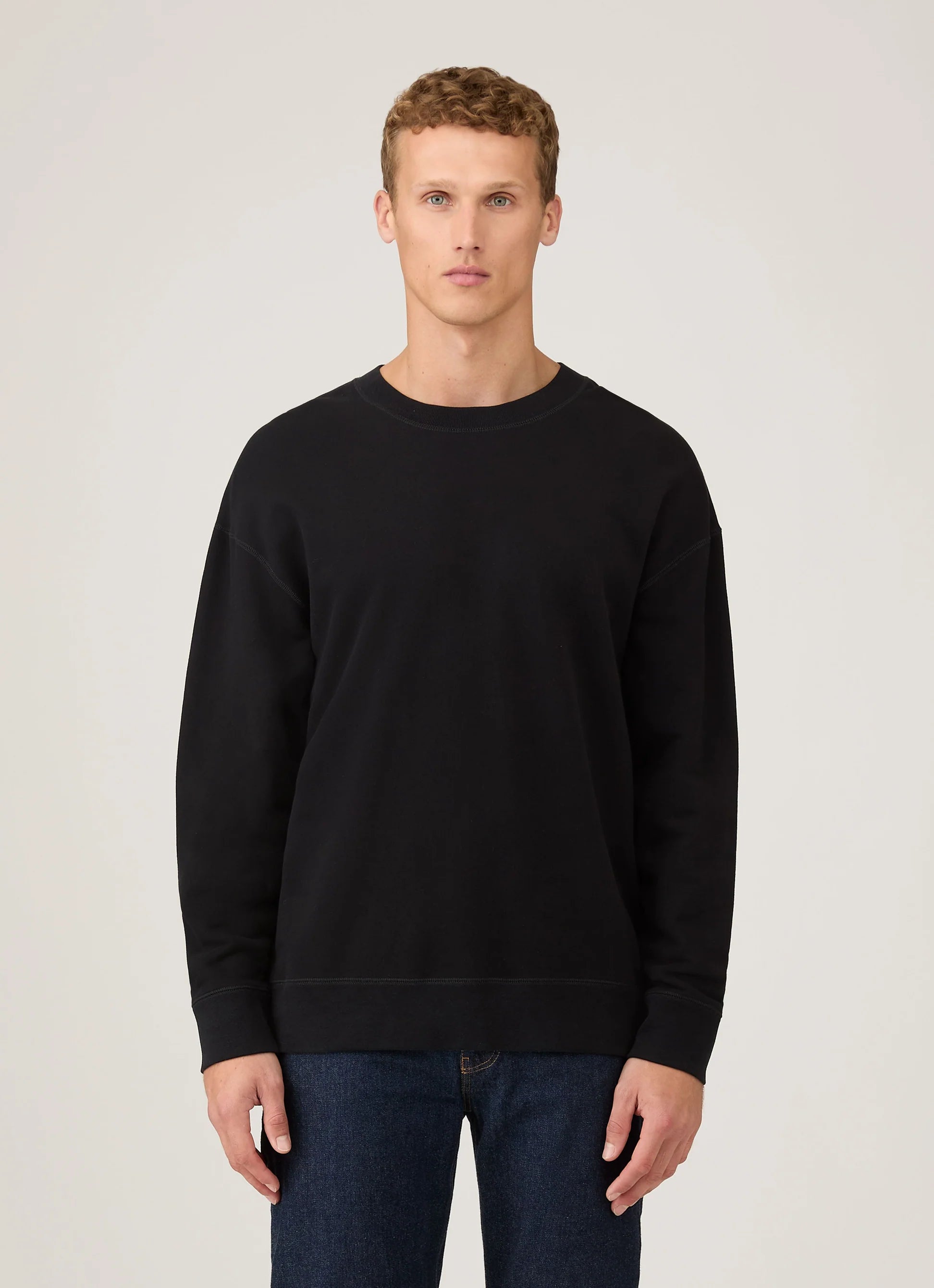 Oversized Loopback Black Sweatshirt