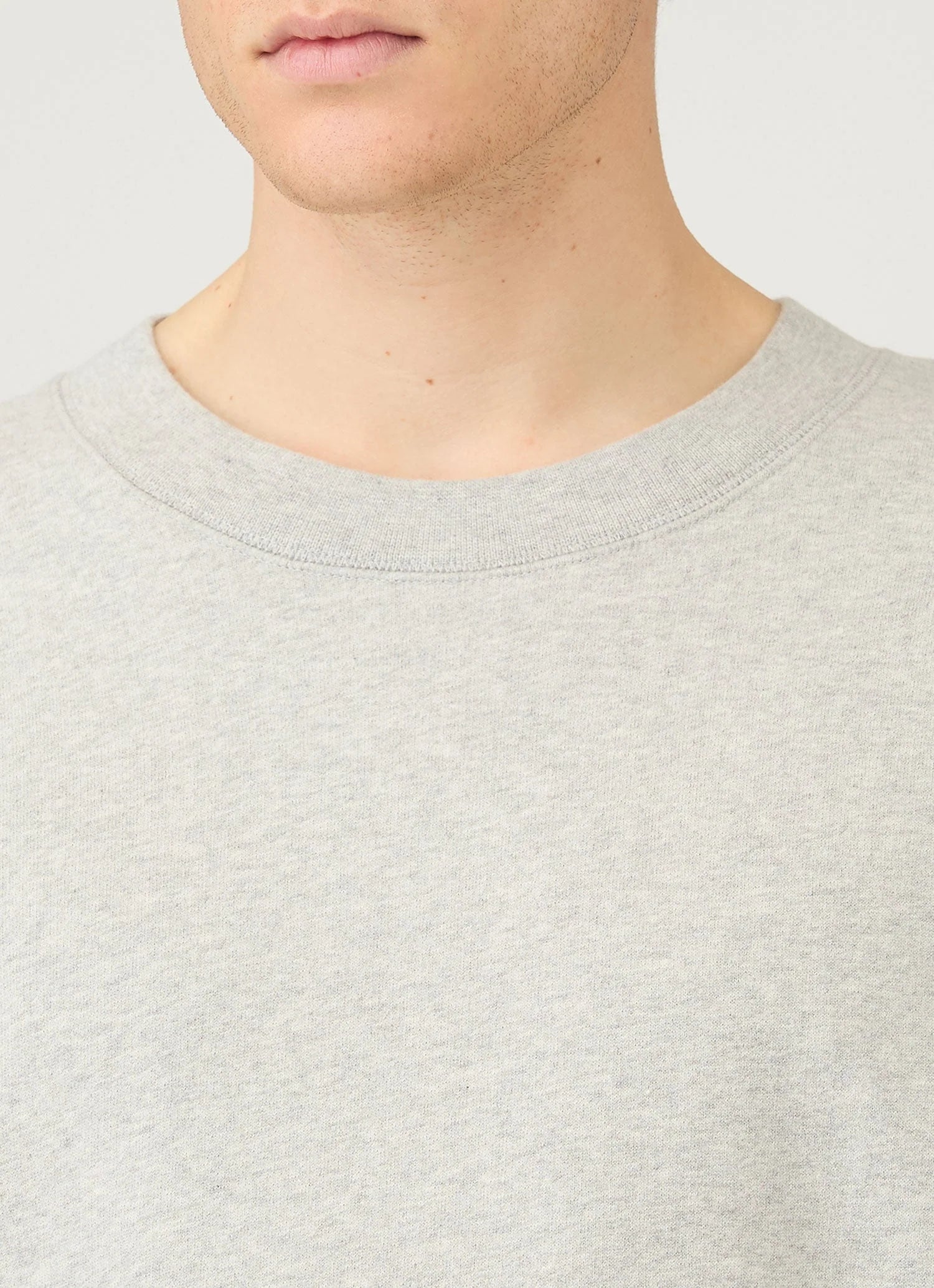 Oversized Loopback Light Grey Melange Sweatshirt