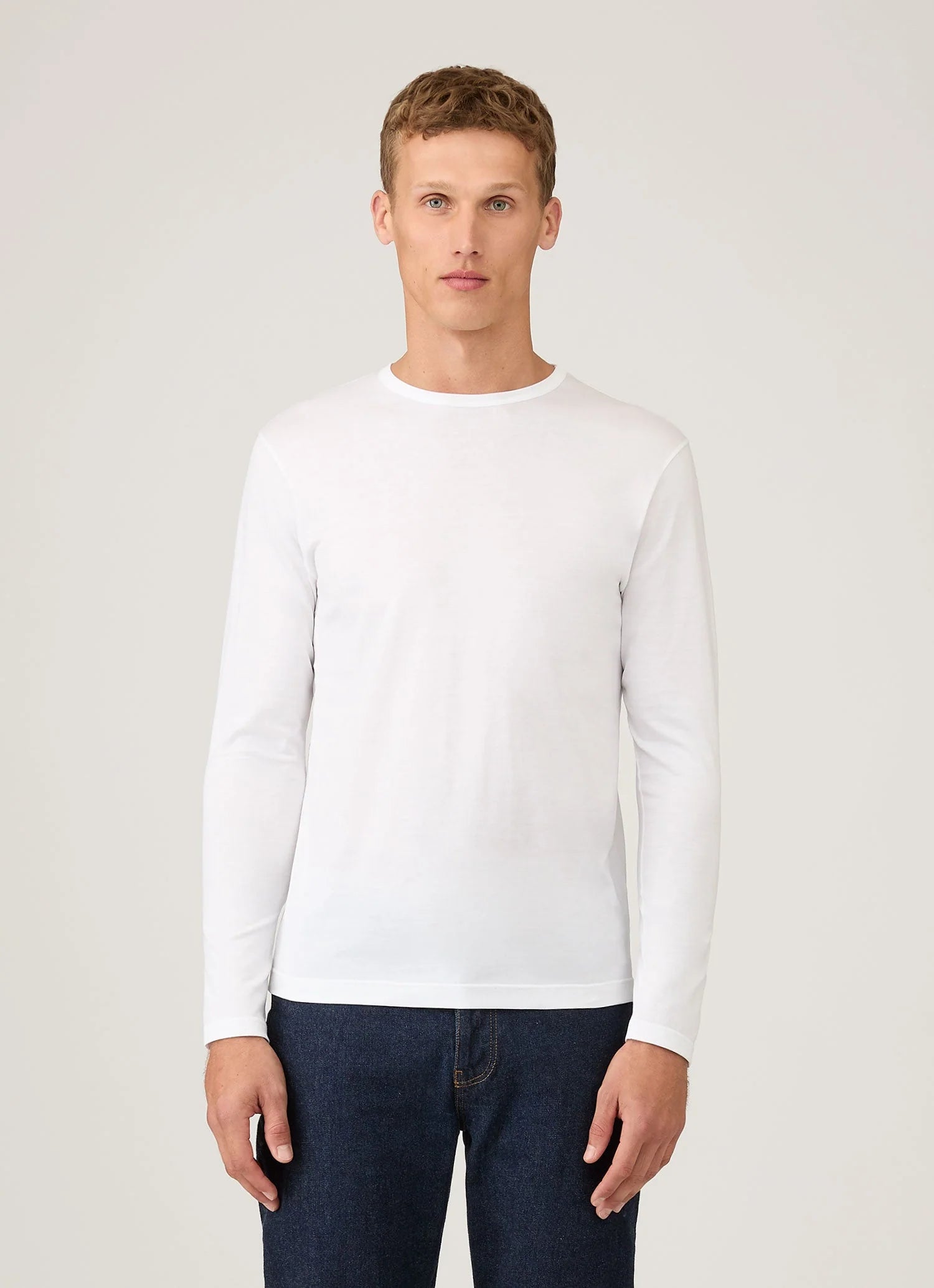Long Sleeve Classic White T‑shirt