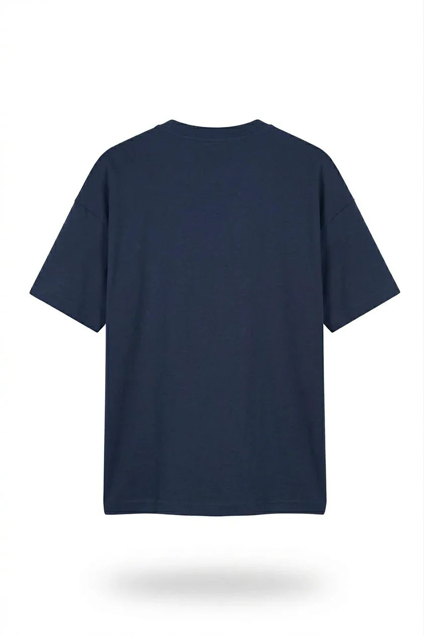 Stylish navy blue drop shoulder t shirt oversized fit fashion