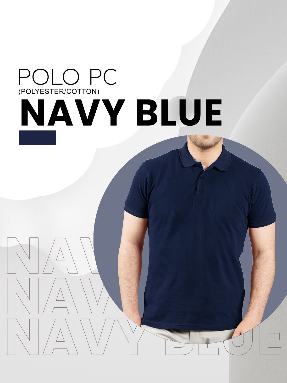 Navy Blue polo shirt with premium cotton fabric
