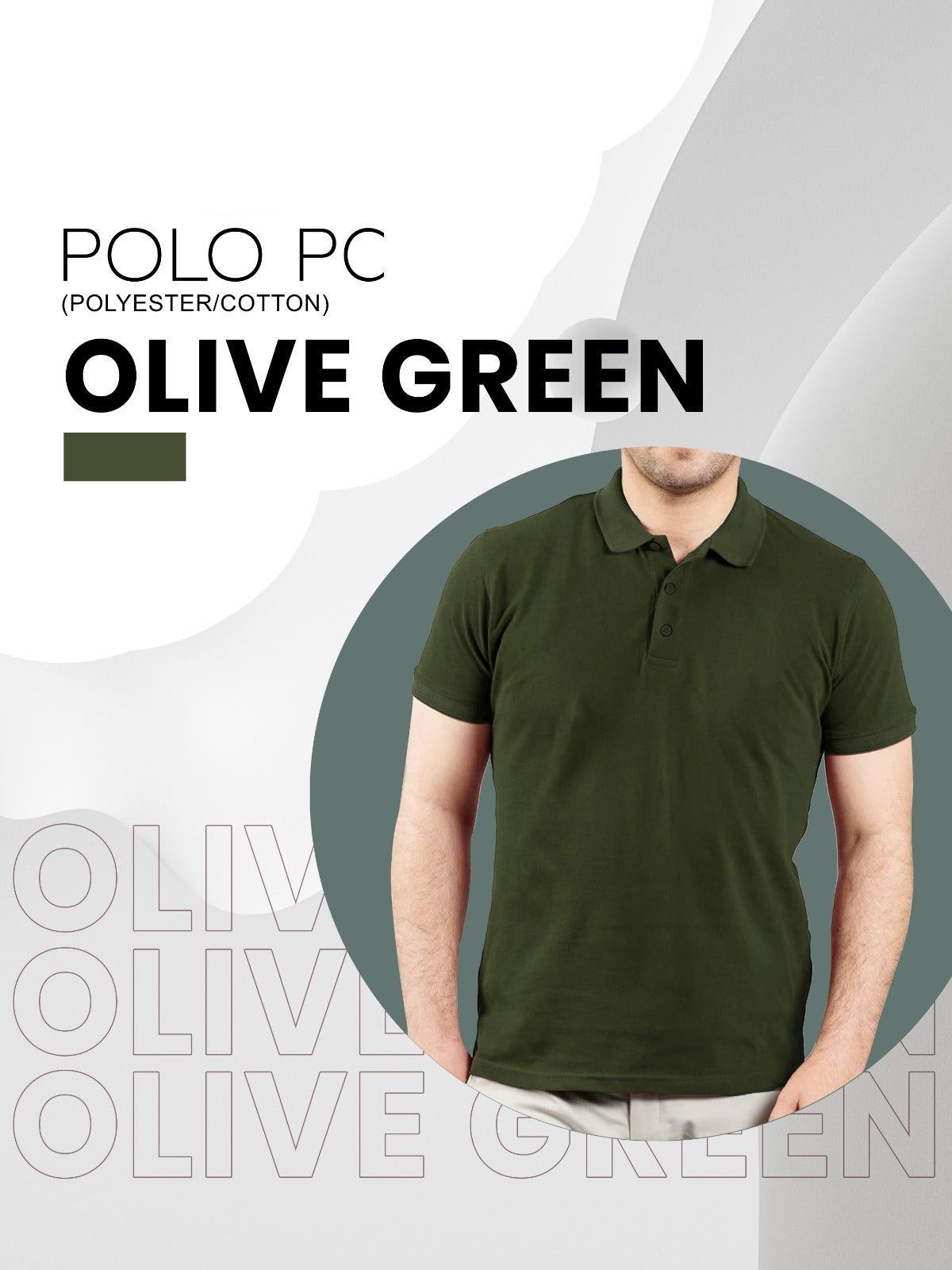 Olive Green polo shirt with premium cotton fabric