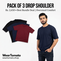 Pack of 3 Drop Shoulder