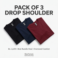 Pack of 3 Drop Shoulder