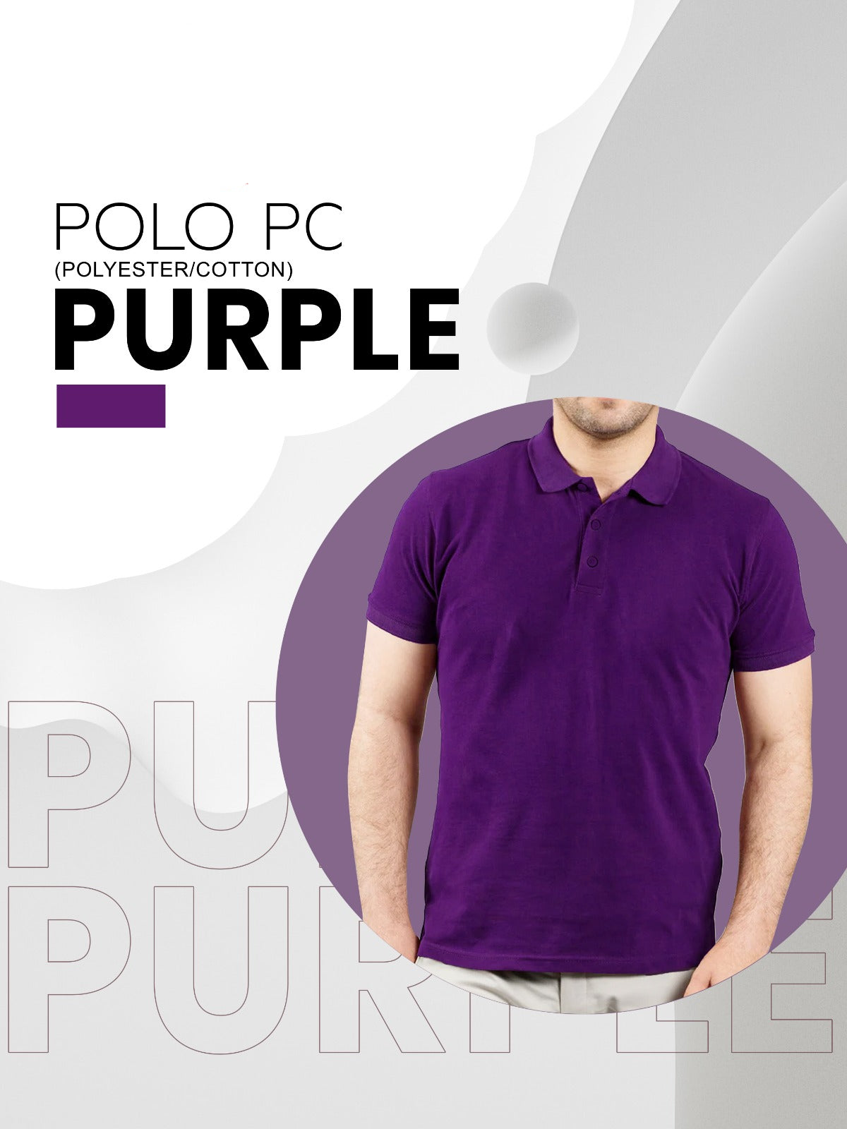 Purple polo shirt with premium cotton fabric