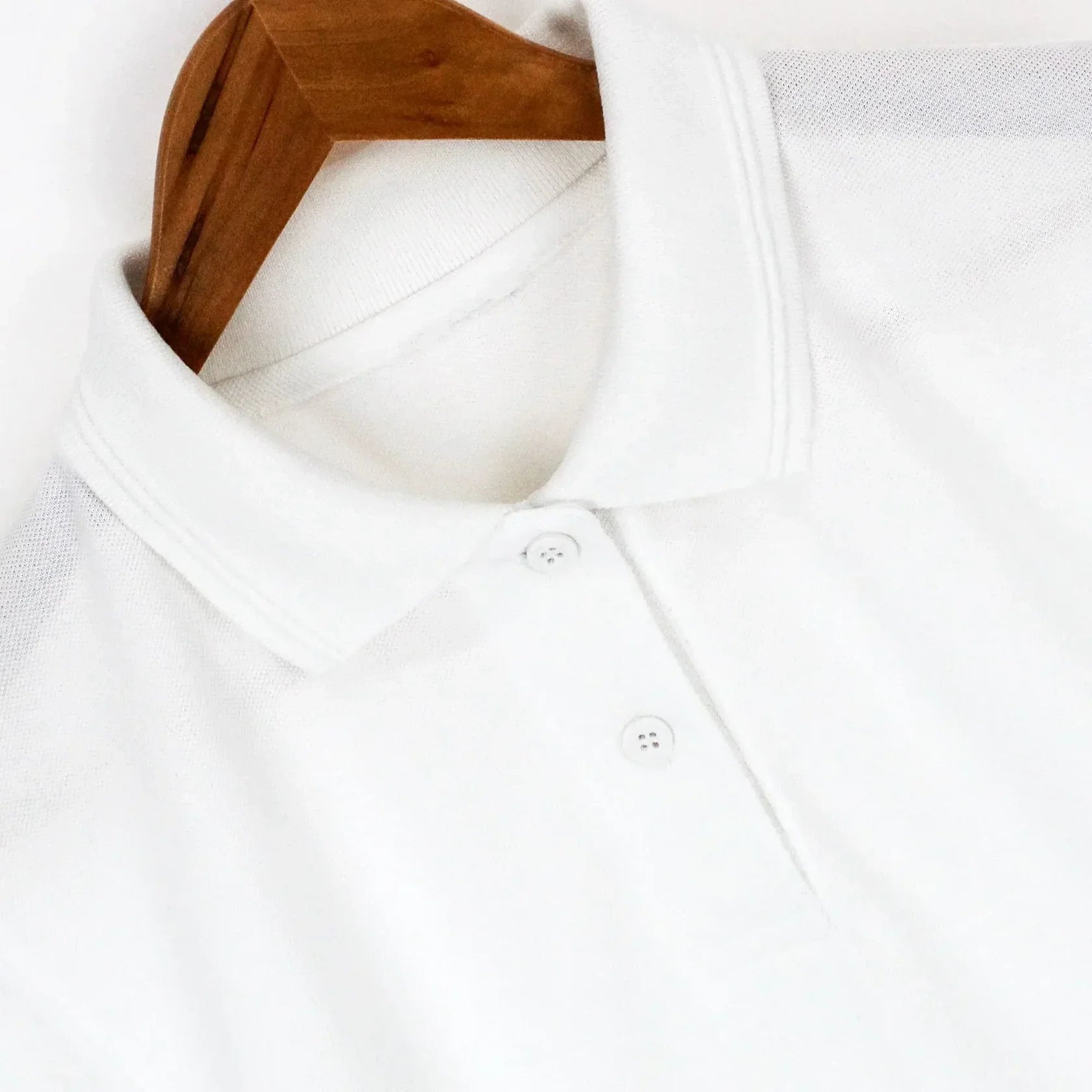 White polo shirt with premium cotton fabric