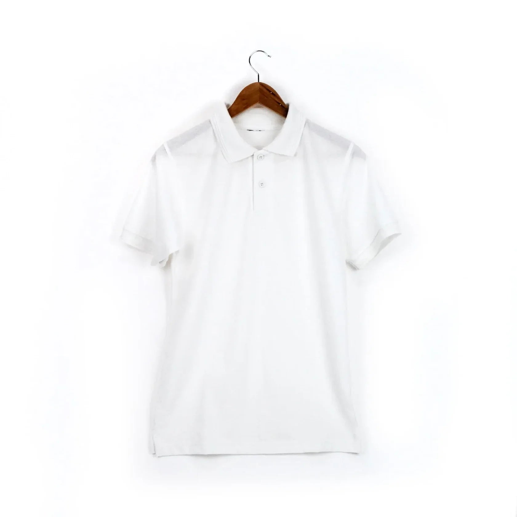 White polo shirt with premium cotton fabric