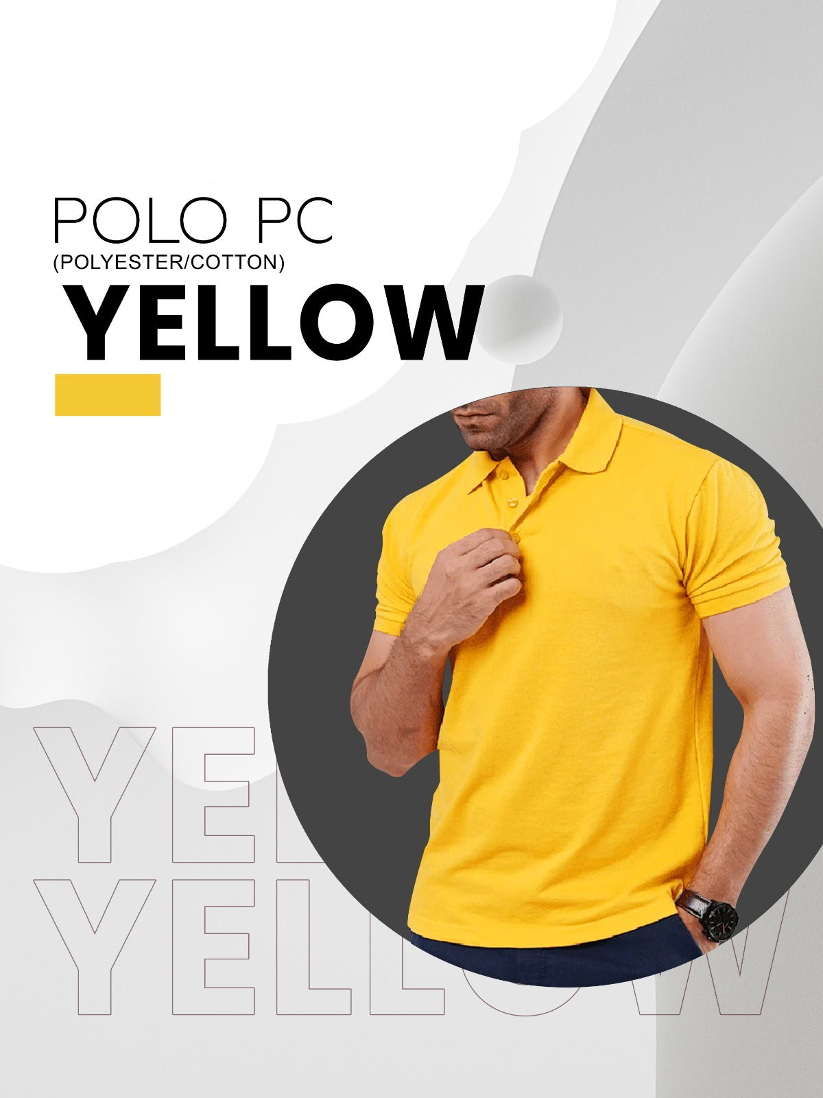 Yellow polo shirt  with premium cotton fabric